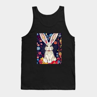 Rabbit on floral background. Tank Top